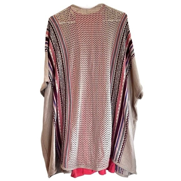 Francesca’s mocha cardigan sweater and coral dress size medium - Picture 2 of 7